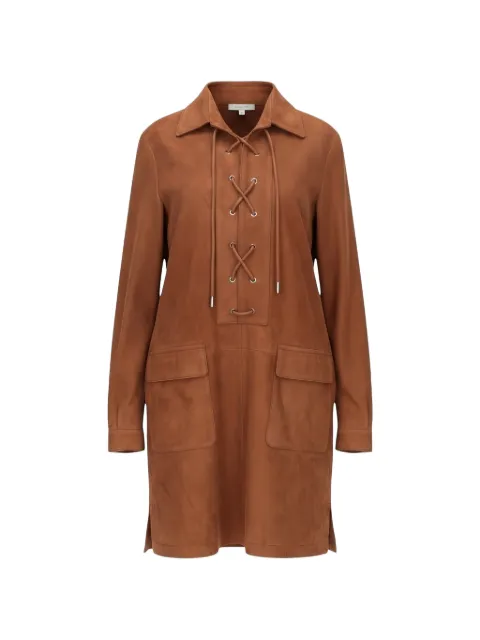 Isaia lace-up suede mini dress Brown ABL01DPLW67241