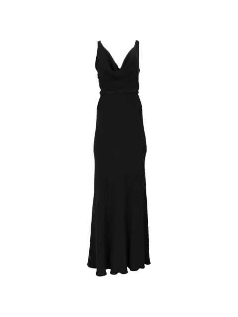 Isaia belted cowl-neck maxi dress Black AB030D99090990