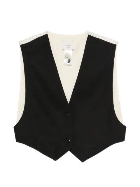 Alysi pinstripe-pattern button-fastening waistcoat Black 166827A6204