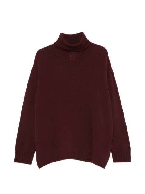 Alysi turtleneck side-slit sweater Red 266470A6213