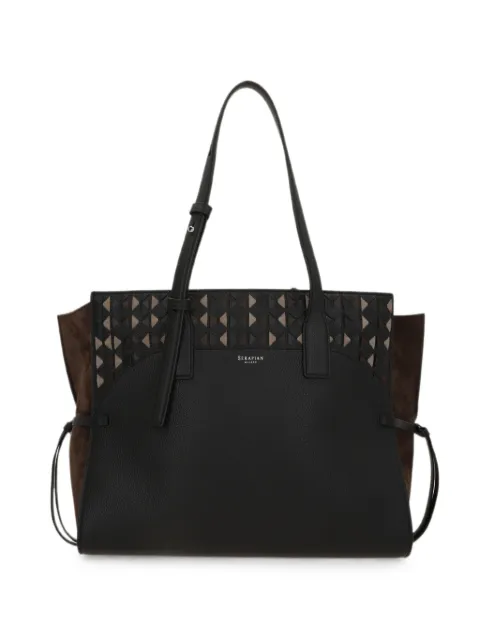 Serapian medium Mosaico panelled tote bag Black SRCMSWLL738834A