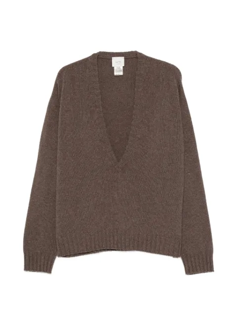 Alysi V-neck ribbed-trim sweater Brown 266468A6223