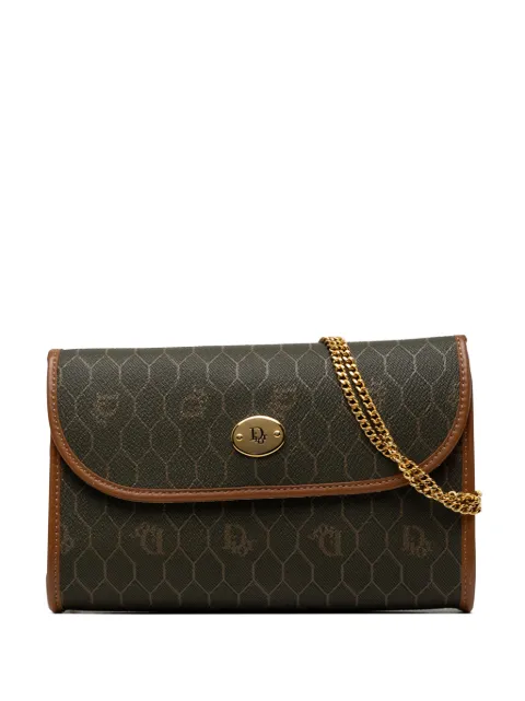 Christian Dior Pre-Owned 20th Century Honeycomb Coated Canvas Chain crossbody bag Black 6SWJYONQMLO2HQWZ