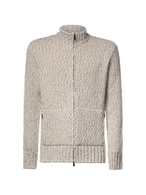 Eleventy zip-up chunky-knit sweater Neutrals N76MAGN49MAG0N008