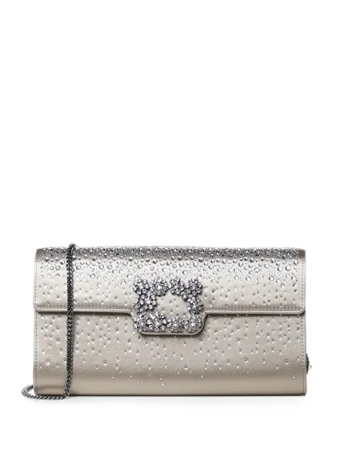 Roger Vivier Efflorescence crystal-embellished clutch bag Neutrals RBWAMFDY200RS0