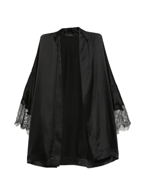 Carine Gilson lace-trim silk kimono Black HA0940DEW26BLKBLK