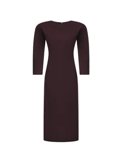 THE ANDAMANE Amanda rear-slit long-sleeve midi dress Red T200113ATNP263383