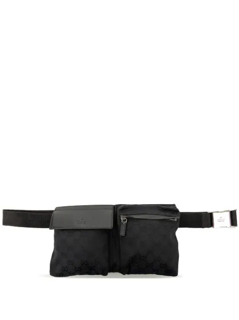 Gucci Pre-Owned 2000-2015 GG Canvas Double Pocket belt bag Black A3WOMWQBPISXAWQJ