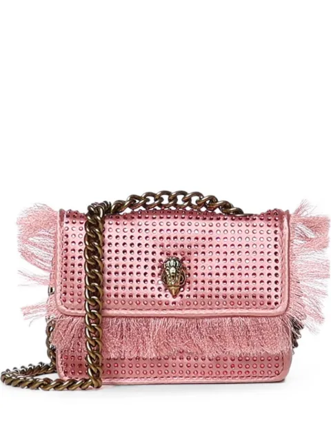Kurt Geiger London crystal-embellished fringed shoulder bag Pink 5848253609
