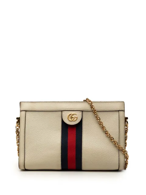 Gucci Pre-Owned 2016-2026 Small Calfskin Web Ophidia Chain crossbody bag White 70M3I0TS1IO38DX1