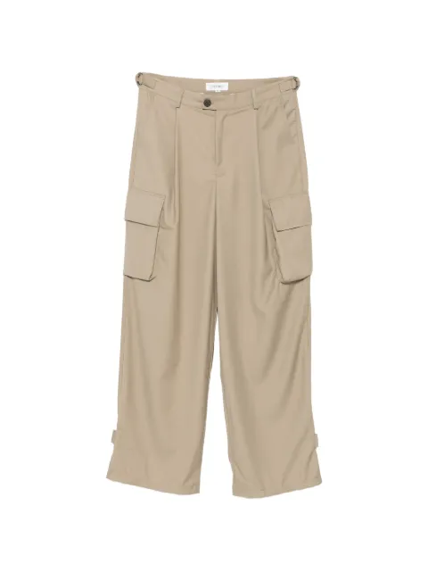 FOUND pleated-detail button-tab cargo pants Green FOSS26PA05012