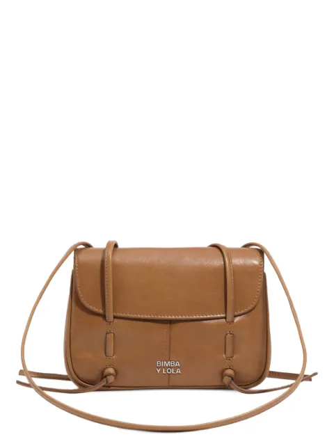 BIMBA Y LOLA honey leather mini flap bag Brown 262BBAJ3B10108