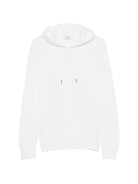 Magazzino Ricambi ribbed-knit drawstring hoodie Neutrals 137