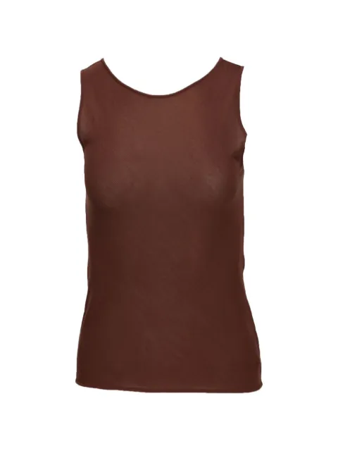 Isaia fine-knit sleeveless top Brown MG008DYD005420