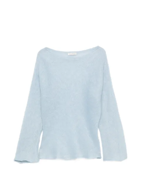 Carine Gilson boat-neck long-sleeve sweater Blue MO1550HW26BLG