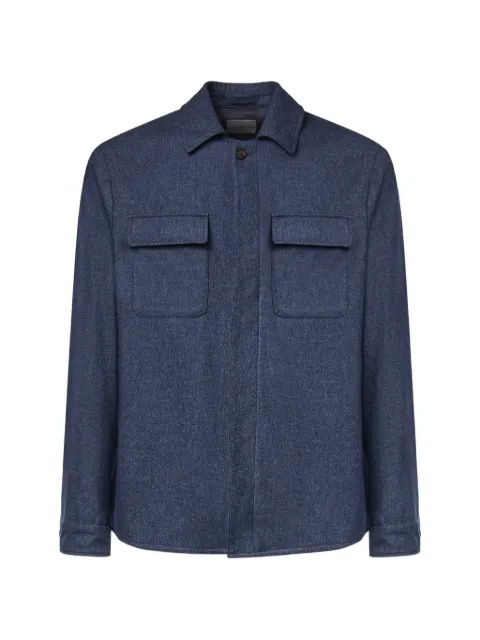 Eleventy button-up chest-pocket jacket Blue N75GIAK08TES0N0