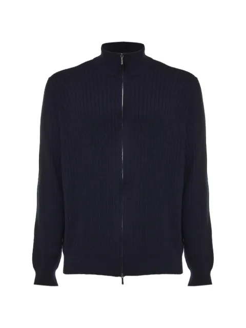 Loro Piana ribbed-knit zip-up cashmere cardigan Blue FRM0321