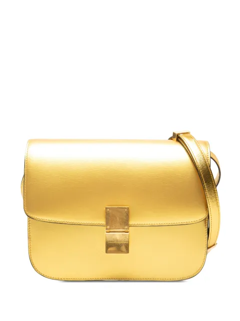 Celine Pre-Owned 2013 Medium Metallic Calfskin Classic Box crossbody bag Gold 7MOYQ5ATXFY1FB58