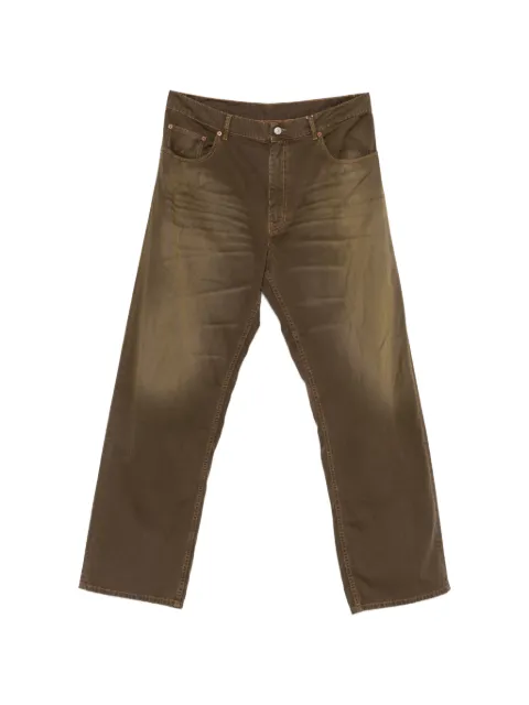 MM6 Maison Margiela belt-loop logo-patch trousers Brown SH0LA0039M35435