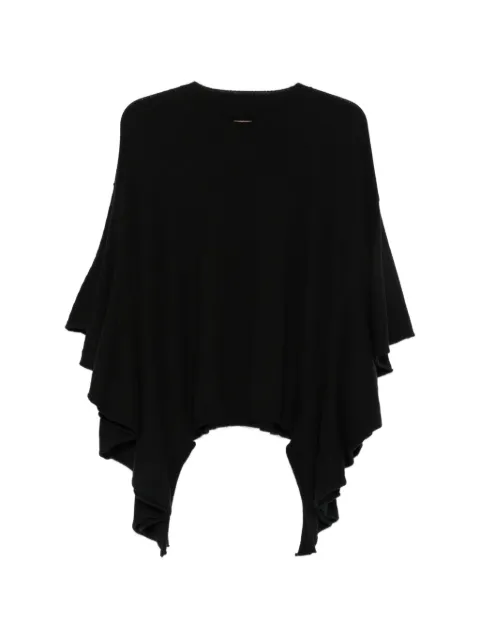 Uma Wang ruffled cape-sleeve jumper Black W6MUK7110PLAINLWS