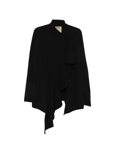 Uma Wang asymmetric draped cardigan Black W6MUK7116PLAINLWS