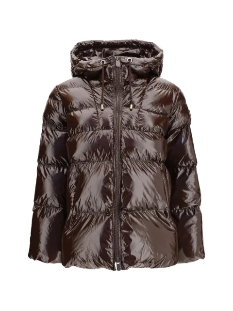 PINKO Eleodoro hooded down jacket Brown 101597A2P7