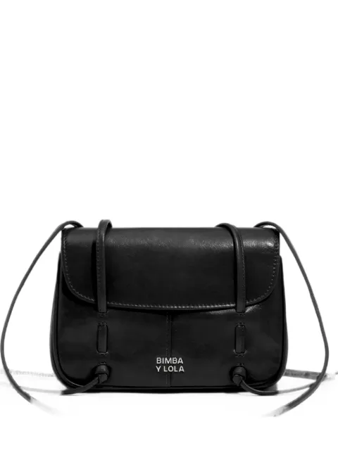 BIMBA Y LOLA black leather mini flap bag Black 262BBAJ3B10000