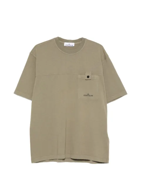 Stone Island logo-print chest-pocket T-shirt Green L2S152100028S0500