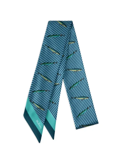 Mulberry Fishing Lure-print skinny scarf Blue VS4900217