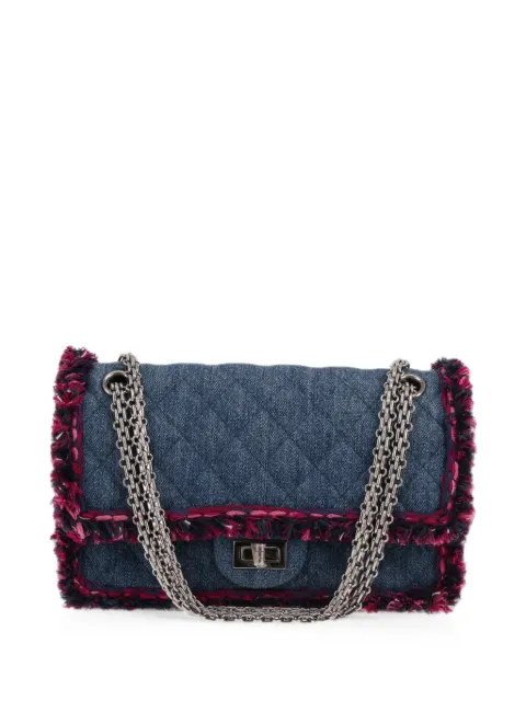 CHANEL Pre-Owned 2018 2.55 Tweed-trim handbag Blue 432922