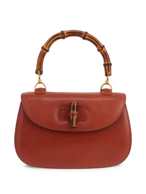 Gucci Pre-Owned 1990's Bambou grained tote bag Red 432946