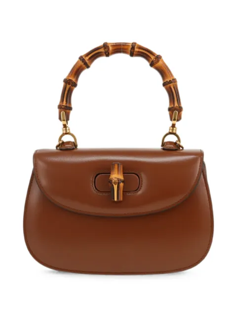 Gucci Pre-Owned 2020`s bamboo-handle turn-lock handbag Brown 428515