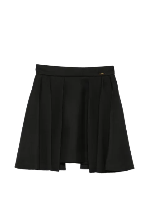 Elisabetta Franchi pleated logo-plaque skirt Black GO21366E2