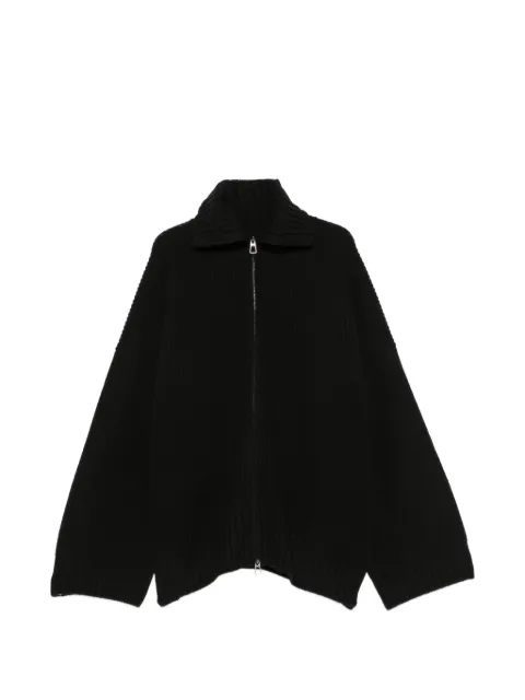 The Frankie Shop Veda ribbed-knit zip-fastening cardigan Black KNFS228591000102