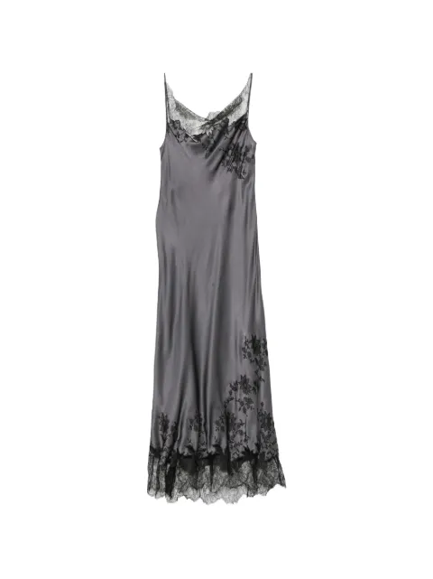 Carine Gilson lace-trimmed cowl-neck dress Grey HA0250DEW26STOBLK