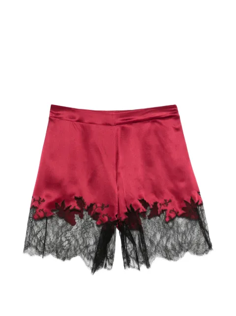 Carine Gilson lace-trim silk shorts Red HA0540DEW26RUBBLK