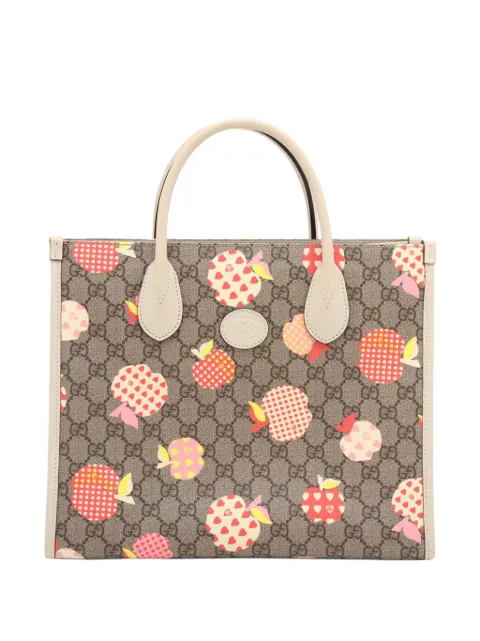 Gucci Pre-Owned 2021-2026 Small GG Supreme Les Pommes Tote satchel Neutrals YRMRERNQ6P6P2UCL