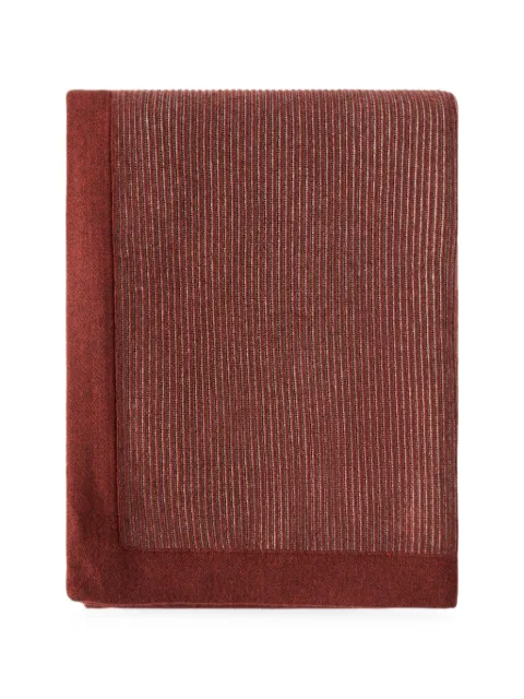 Brunello Cucinelli English rib-knit contrast-border throw Red ML2270004CQD43