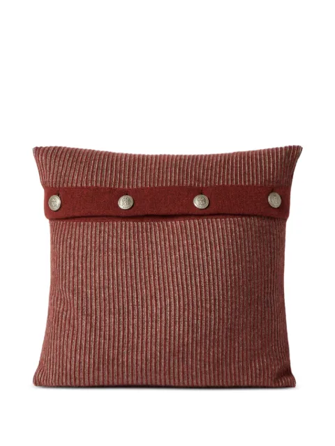 Brunello Cucinelli cashmere vanisé rib knit cushion with metal buttons Red ML2270001CQD43