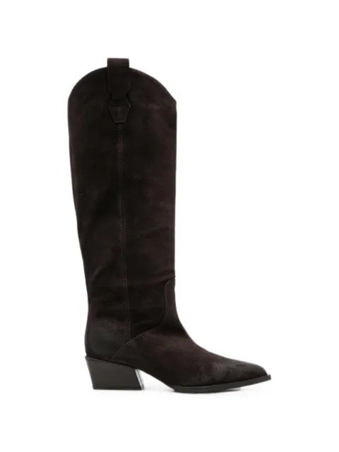 POEVE pointed-toe pull-on boots Brown LUZ12
