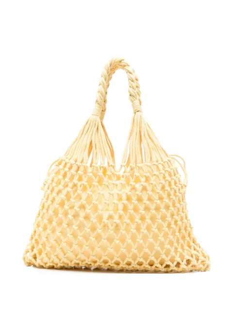 The Frankie Shop Naia macramé-knit tote bag Yellow BAFS231975050001