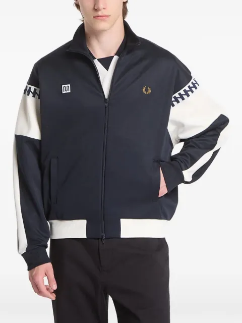 Fred Perry logo-embroidered panelled jacket Blue SJ2165608