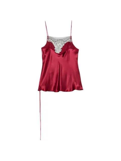 Carine Gilson lace-trim silk camisole Red HA0800HEW26RUBBLK
