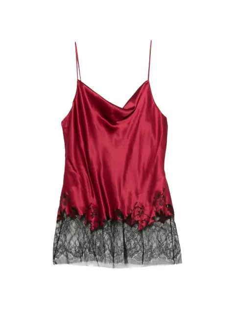 Carine Gilson lace-trim silk camisole Red HA0417DEW26RUBBLK