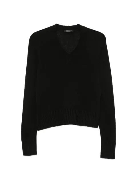 Aragona V-neck ribbed-trim sweater Black D3425TF