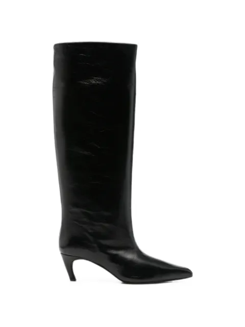 POEVE Pathos pointed-toe knee-high boots Black GAB2