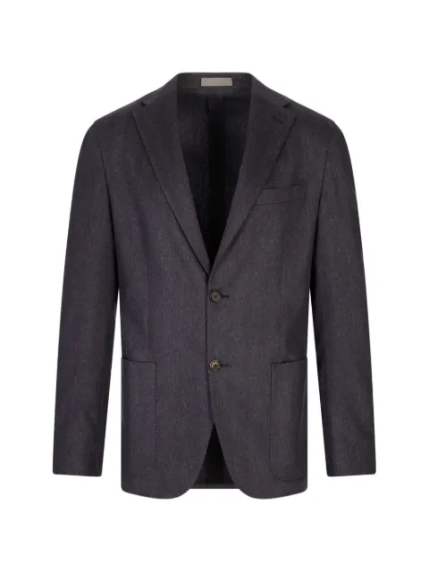 Corneliani single-breasted herringbone blazer Blue 28X5792A16616