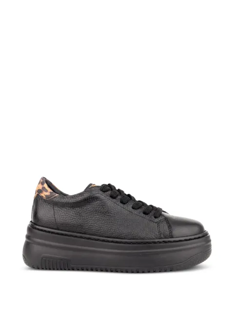 SERGIO MORETTI FIRENZE leopard-print platform sneakers Black 65702101536