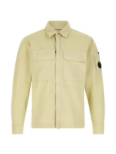 C.P. Company organic gabardine lens flap zip overshirt Neutrals 21CMOS752A110143G120