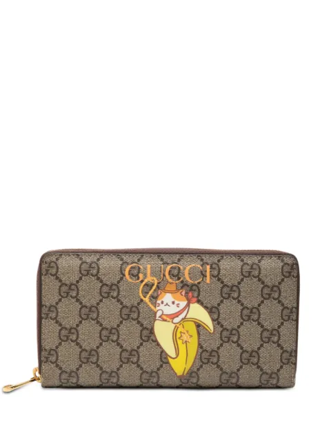 Gucci Pre-Owned 2016-2026 BNF GG Supreme Bananya Zip Around Wallet long wallets Neutrals PHUSVLRE1YM9MRRX